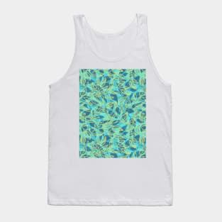 Minimalist Leaf Line Art Illustration as a Seamless Surface Pattern Design Tank Top